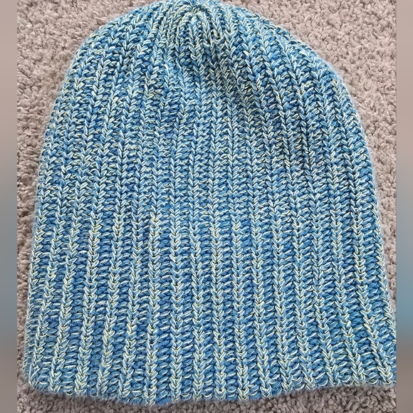 Love Your Melon Blue and Yellow Women's Knit Beanie Winter Hat - Picture 4 of 5